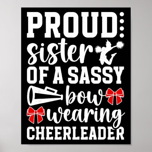 Poster Sœur fière d'une meneuse de claque Soeur de cheer (Devant)