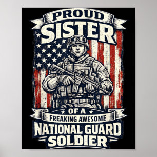 Poster Sœur fière Soldat de la Garde nationale Militaire