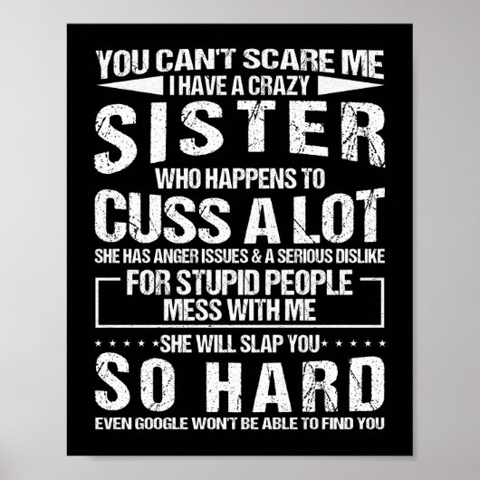 Poster Soeur Folle Qui Arrive À Cuss Beaucoup (Devant)