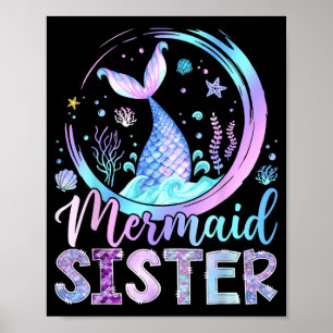 Poster Sœur Sirène Drôle Fille Anniversaire Fête Famille