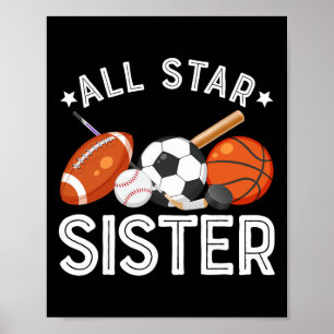 Poster Sœur Star All Star Du Garçon D'anniversaire Sketll