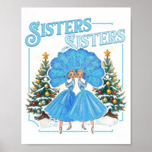 Poster Sœurs dévouées Noël blanc Joyeux Noël flocon de ne