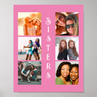 Poster Soeurs modernes personnalisées 6 Collage photo