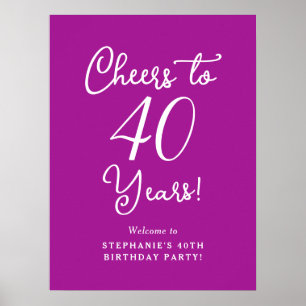 Poster Soeurs rose foncé à 40 ans 40e anniversaire Bienve