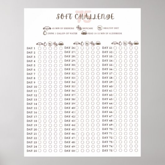 Poster Soft 75 Challenge Habit Tracker (Devant)