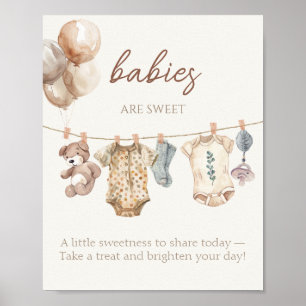 Poster Soft Boho Neutral Vêtements de bébé Les bébés sont