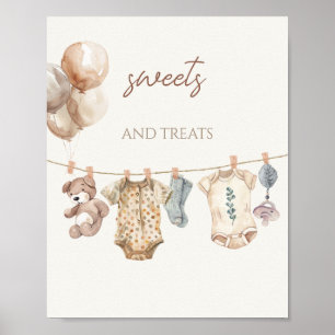Poster Soft Boho Neutral Vêtements de bébé Sweets et Trai