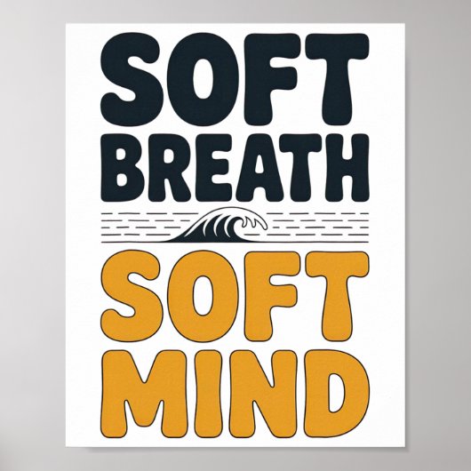 Poster Soft Breath Soft Mind Dandelion Yoga Inspiration A (Devant)