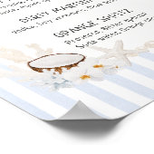 Poster Soft Coastal Bridal Shower Bar Menu (Coin)