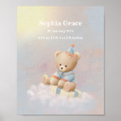 Poster Soft Cute Teddy Bear Détails de naissance (Devant)