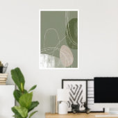 Poster Soft Geometry Print Abstract Line Art (Modern (Bureau à domicile)