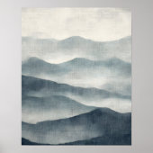 Poster Soft Indigo Abstract Terrain Wall Art (Devant)