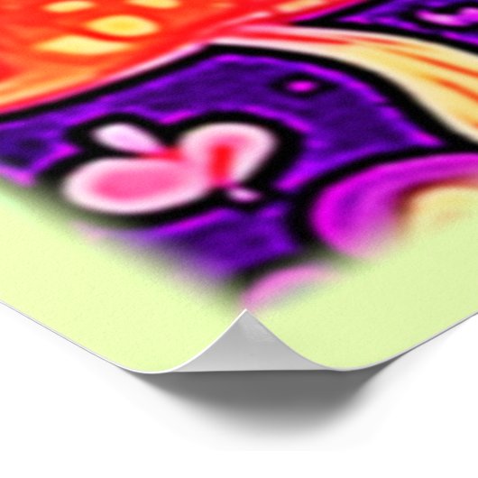 Poster Soft Neon : Patch pour champignon de dessin (Coin)