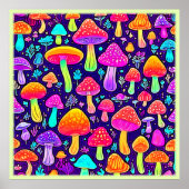 Poster Soft Neon : Patch pour champignon de dessin (Devant)