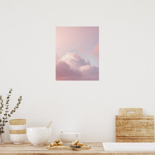 Poster Soft Pastel Cloud Sky Art Print (Cuisine)