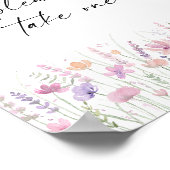 Poster Soft Pastel Floral Wildflower Wedding Favors Sign (Coin)