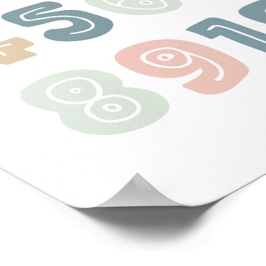 Poster Soft Pastel Numéros - Classe éducative (Coin)