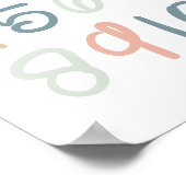 Poster Soft Pastel Numéros - Pépinière éducative Mur Art (Coin)