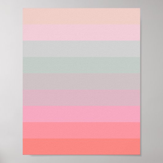 Poster Soft Pastel Stripes (Devant)