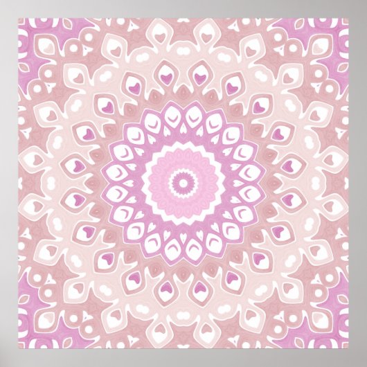 Poster Soft Pink and Blush Mandala Pattern (Devant)
