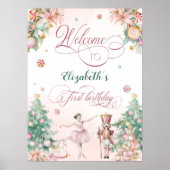 Poster Soft Pink Nutcracker Ballet Birthday Party Welcome (Devant)