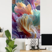 Poster Soft Rainbow Flower Waves – Dreamy Surreal Bloom (Bureau à domicile)
