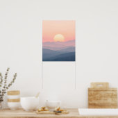 Poster Soft Sunrise Mountain Wall Art (Cuisine)