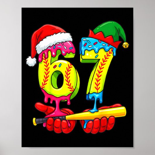 Poster Softball 67 Ice Cream Drip Six Seven Boys Funny Ch (Devant)