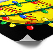 Poster Softball Ball Santa Hat Christmas Softball Xmas Li (Coin)