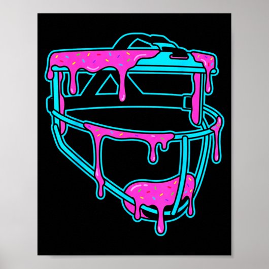 Poster Softball Catcher Drip Ice Cream Mask Sprinkles Gam (Devant)