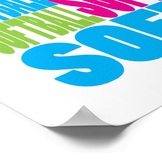 Poster Softball coloré (Coin)