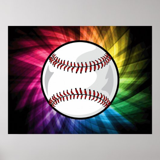 Poster Softball coloré ; Baseball (Devant)