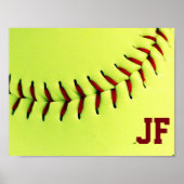 Poster Softball de Personalized yellow (Devant)