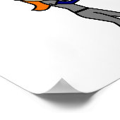 Poster Softball Filles Bleues Lumières (Coin)