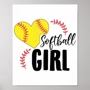 Poster Softball Girl   Trainer Team Sport Gift Idea