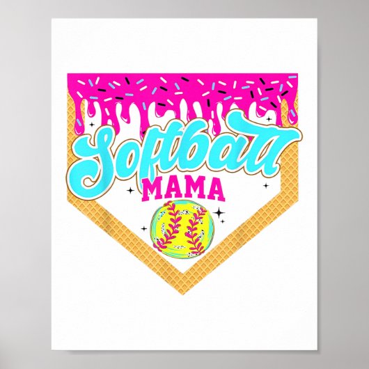 Poster Softball Mama Driam Cream Jeu Jour Sof (Devant)