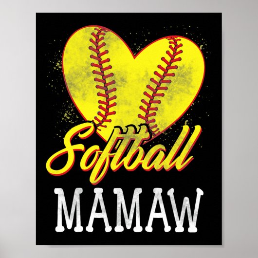 Poster Softball Mamaw Softball Player  (Devant)