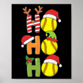 Poster Softball Noël Ho Ho Softball Xmas Sport Me (Devant)