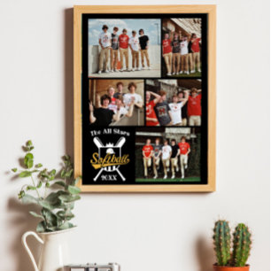 Poster Softball personnalisé Photo Collage Nom de l'équip