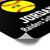 Poster Softball personnalisé Photo Collage Nom de l'équip (Coin)