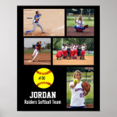 Poster Softball personnalisé Photo Collage Nom de l'équip (Devant)