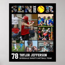 Softball Player Senior Night Sports Photo Collage