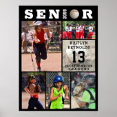 Poster Softball Senior Graduation 6 Photo Collage (Devant)