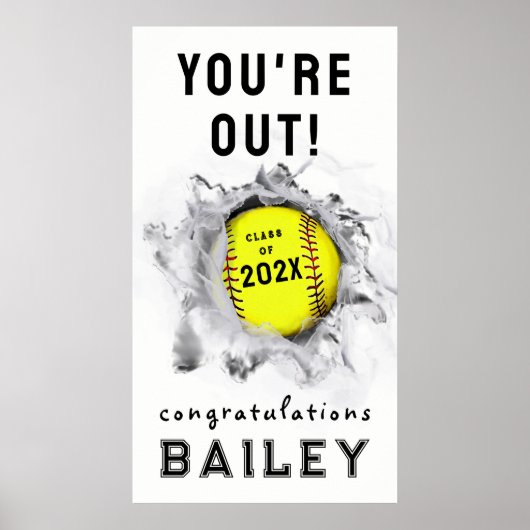 Poster Softball Senior Night Afstuderen (Voorkant)