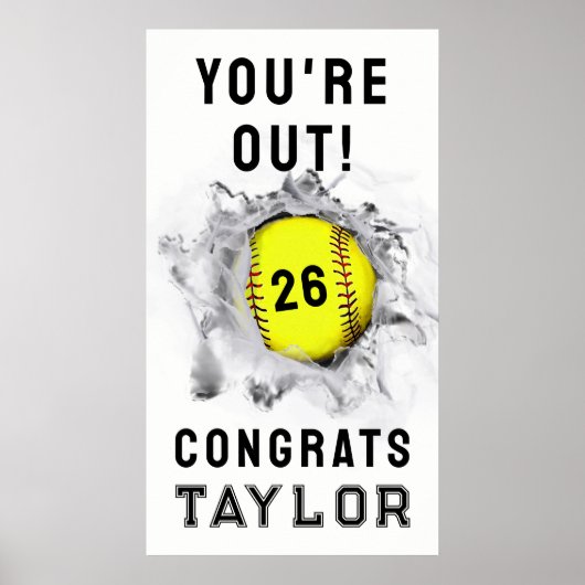 Poster Softball Senior Night Graduation (Devant)