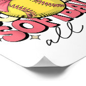 Poster Softball super Coquette Bow Softball Lover Softbal (Coin)