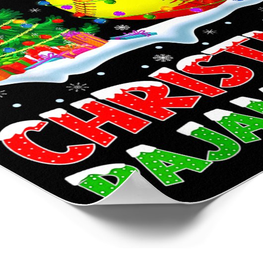 Poster Softball Xmas Tree Lights This Is My Christmas Paj (Coin)