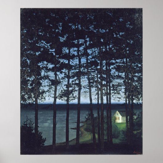 Poster Sohlberg Fishermans Cottage Paysage Peinture (Devant)