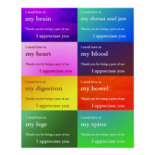 Poster Soigner l'affiche Affirmations du corps