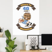 Poster Soins À 40 Ans Drôle Bière Anniversaire Cartoon (Bureau à domicile)